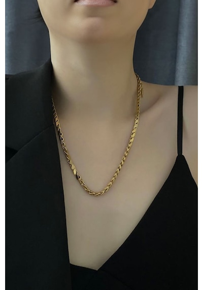 Chavin Gold Parlak Halep Zincir Bayan Kolye Ev05sr Altın