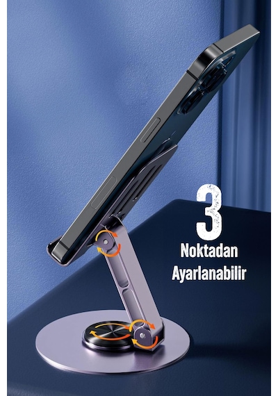 Yüksek Kalite Metal Katlanabilir 360 Dönen Ayarlı Telefon Tutucu Masaüstü Telefon Tablet Standı S013