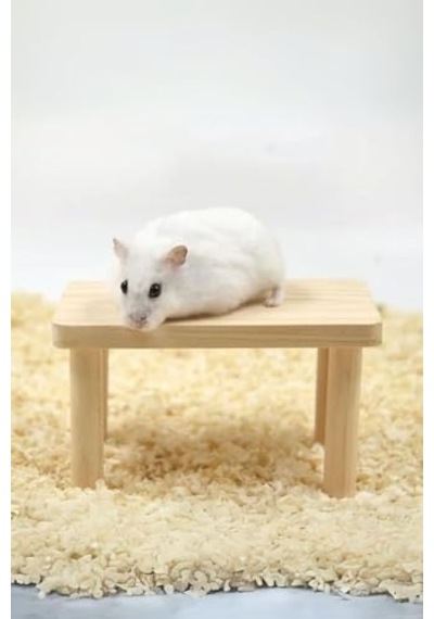 Ayrex Hamster Ahşap Oyun Platformu - Kafes Aksesuarı Ve Yem Standı