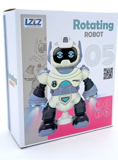 Pilli Işıklı Ve Renkli Robot - Mavi Su Dünyası