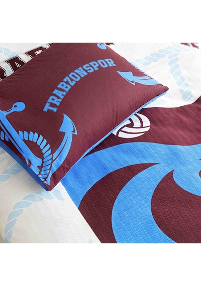 Taç Lisanslı Trabzonspor Mavi Tek Kişilik Pamuk Pike Takımı 000000001000047412