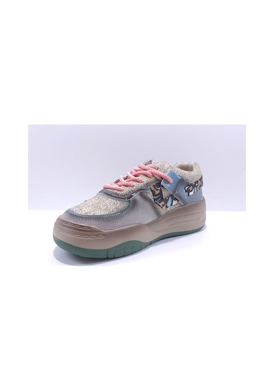 Guja 25k328 Kadın Sneaker Kalın Taban Spor Ayakkabı Bej Siyah