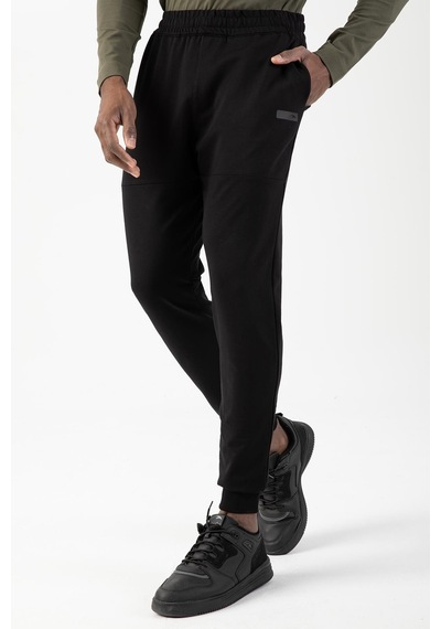 Maraton Sportswear Regular Erkek Ribana Paça Basic Siyah Eşofman Altı 21716 Siyah - Siyah