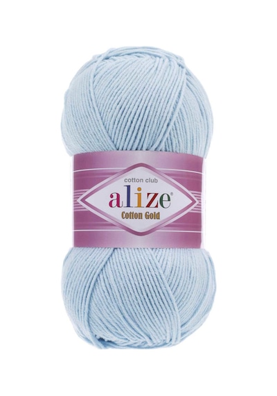 Cotton Gold Pamuk El Örgü İpi 513 Kristal Mavi 100 Gram 330 Metre
