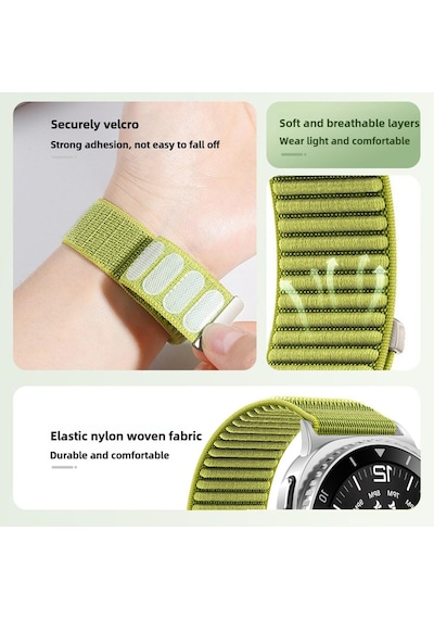 Caseonn Samsung Galaxy Watch 8 44mm Kordon Hasır Kumaş Nylon Kayış Starlight