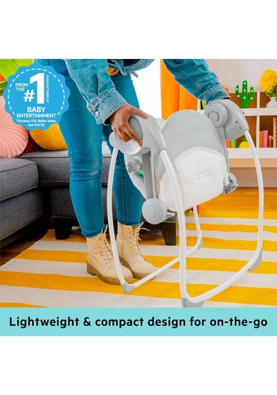 Bright Starts Bebek Salıncağı, Uyarlanabilir Hız, Kumaş Oyuncaklar, Müzik, Çıkarılabilir Oyuncak Bar