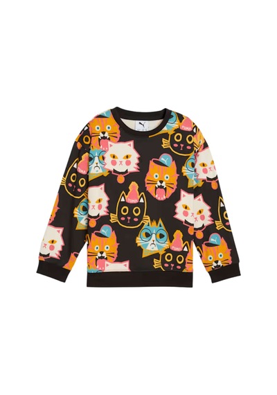 Puma Puma Moody Cat Crew Unisex Çocuk Siyah Sweatshirt 28605 SiYAH