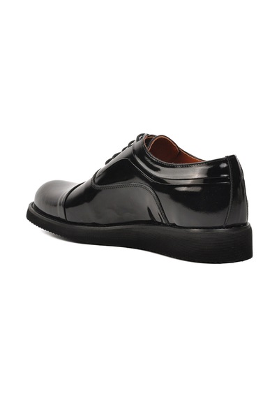 Siyah Rugan Hakiki Deri Erkek Klasik Ayakkabı Premium 02944 M SIYAH RUGAN