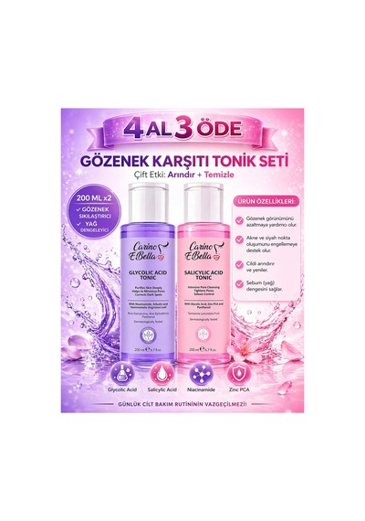 Gözenek Karşıtı Tonik Seti Tüm Cilt Tipleri İçin 200ml X 2