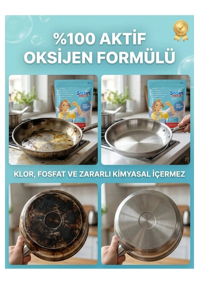 Stain İt Zero Çamaşır & Yüzey İçin Çok Amaçlı Aktif Oksijenli Toz Leke Çıkarıcı Ve Beyazlatıcı 800 Gr