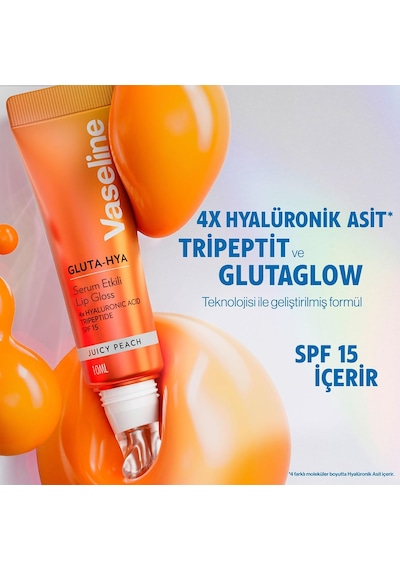Gluta Hya Serum Etkili Lip Gloss Juicy Peach