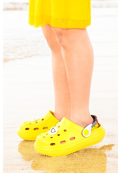 Kiko Kids Twg 755-1 Plaj Havuz Eva Kız Çocuk Terlik Sarı