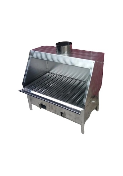 Paslanmaz Bacalı Mangal 28 X 50 Cm Masaüstü Havalandırmalı