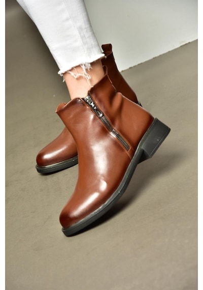 Fox Shoes R374050409 Taba Alçak Tabanlı Kadın Bot Taba