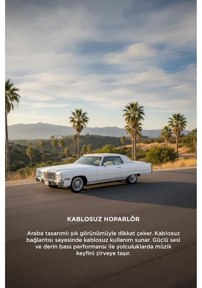 Bluetooth Hoparlör Cadillac 1969 Görünümlü Retro Klasik Araba Tasarımlı 10w Fm Usb Tws Speaker D83