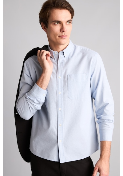 Defacto %100 Pamuk Regular Fit Polo Yaka Oxford Basic Uzun Kollu Gömlek A8028ax26aube177 Mavi-be177 Defacto %100 Pamuk Regular Fit Polo Yaka Oxford Basic Uzun Kollu Gömlek A8028ax26aube177 Mavi-be177