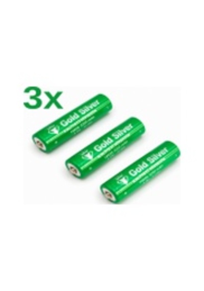 Gold Silver 18650 El Feneri Ve Kafa Lambası İçin Şarj Edilebilir Li-ion Pil - 3200 Mah 4.2v 3 Adet