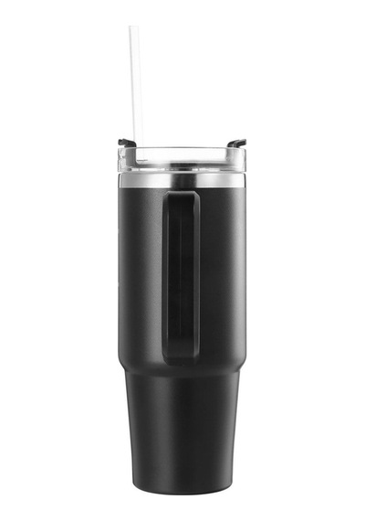 Lumin Quencher Tumbler 0,89 Litre Vakum Yalıtımlı Termos Bardak Kapaklı Ve Pipetli Black Edition