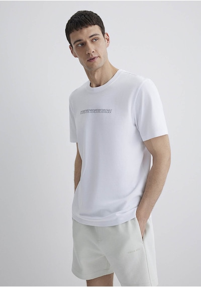 Mavi Beyaz Erkek T-shirt M0612647-620 Beyaz