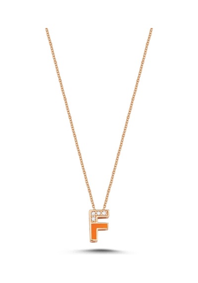 0,02 Karat Pırlantalı F Harf Kolye