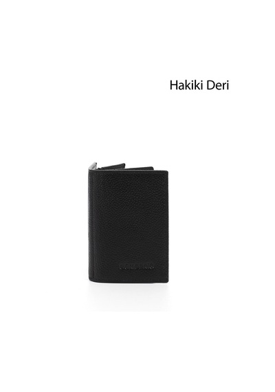 Gönderi(R) Gönderir Siyah Gön Hakiki Deri Unisex Kartlık 06205 Siyah