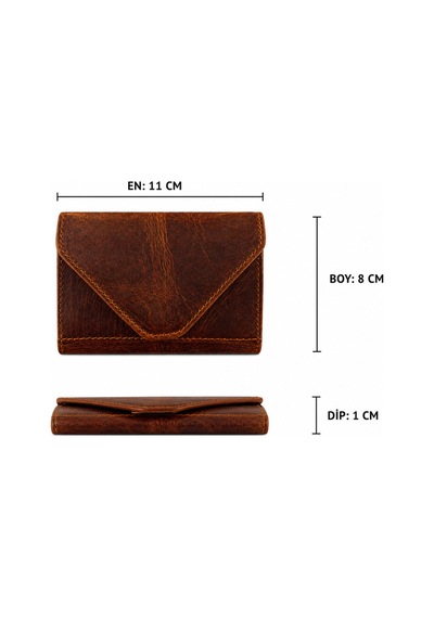 Alphaclub Bag Kadın Hakiki Deri Bölmeli Küçük Kartlık Cüzdan Vizon