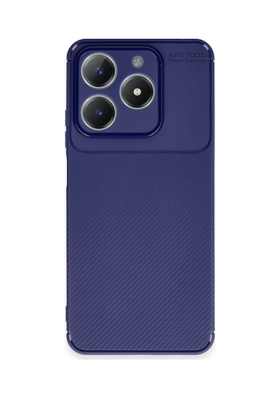 Realme C61 Uyumlu Kılıf Auto Focus Karbon Kapak - Lacivert