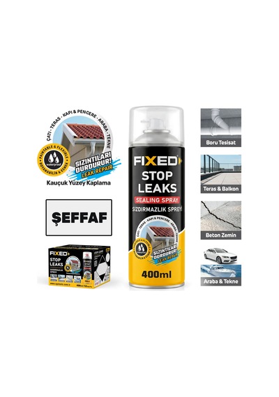 Fixed Stop Leaks Kauçuk Yüzey Kaplama Sızdırmazlık Spreyi 400 Ml