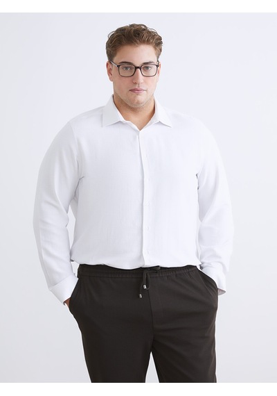 Lcw Busıness Beyaz Büyük Beden Slim Fit Uzun Kollu Oxford Erkek Gömlek