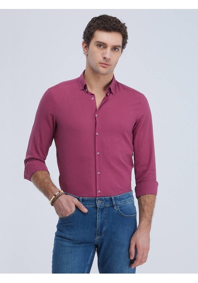 Kip Regular Fit Uzun Kollu Mürdüm Erkek Gömlek Gm 4603 001