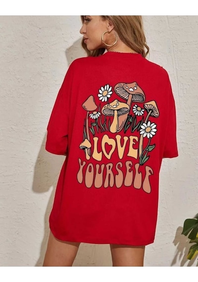 Kozia Outdoors Malkoçbey Love Yourself Baskılı T-shirt Kirmizi