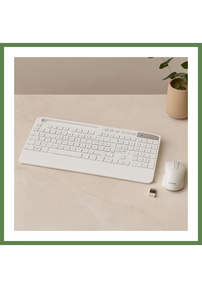 Bezos Kablosuz Klavye Mouse Seti - Tablet/telefon Standlı - Beyaz - Q Klavye Hb006 Diğer
