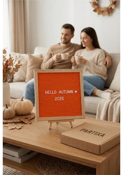 Ahşap Harfli Yazı Panosu 25,5x25,5 Cm Premium Gerçek Çam Çerçeve 340 Parça Harf Seti Standlı Duvara Asılabilir Keçe İçli 0