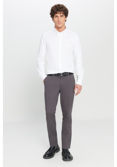 Ac&Co / Altınyıldız Classics Slim Fit Dar Kesim Pamuklu Esnek Chino Erkek Pantolon - Antrasit