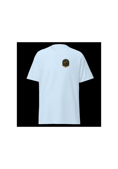 Wildstyle Boz Ayı Renkli Vintage Yaban Hayat Doğa Orman Rozet Baskılı Unisex Bisiklet Yaka Pamuklu Tişört Bebe Mavi