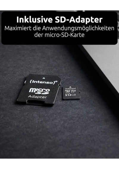 Professional Microsdhc 512 Gb Class 10 Uhs-ı, U3, V30 Hafıza Kartı, Sd Adaptör Dahil, 4k Kayıtlar İçin, Gopro, Inst