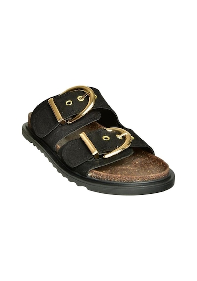 Fox Shoes U267732702 Siyah Süet Kadın Terlik Siyah-süet