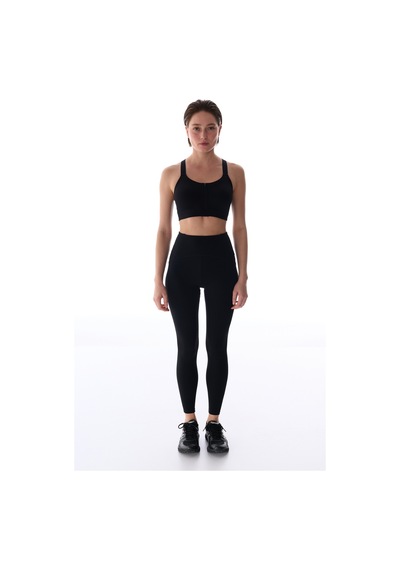 Penti Siyah Power Fermuarlı Front Spor Sütyeni
