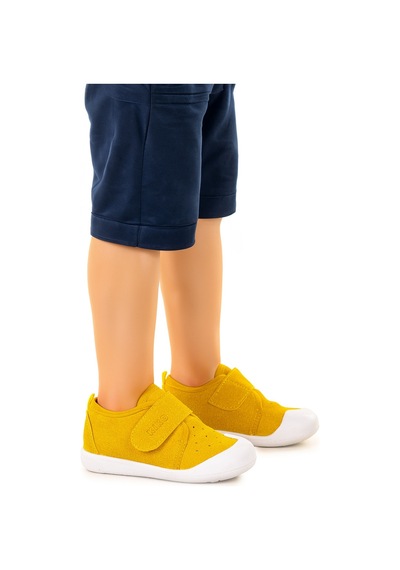 Kiko Kids Daffy Cırtlı Erkek Bebek İlk Adım Panduf Ayakkabı Sarı