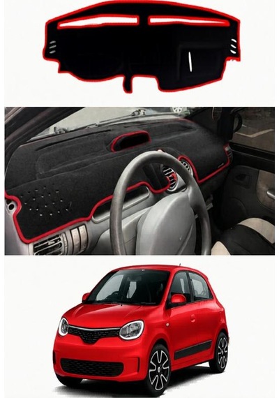 Renault - Twingo 1992-2007 Uyumlu Torpido Koruma Kılıfı - Kırmızı Şeritli