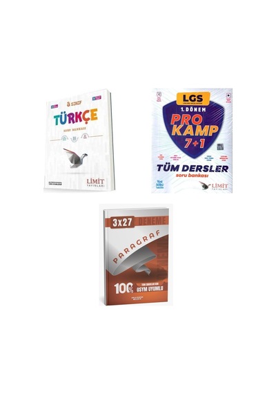 2027 8. Sınıf/lgs Limit Türkçe Soru + Prokamp Tüm Dersler Soru + Anla Kazan Paragraf Deneme 3'lü Set