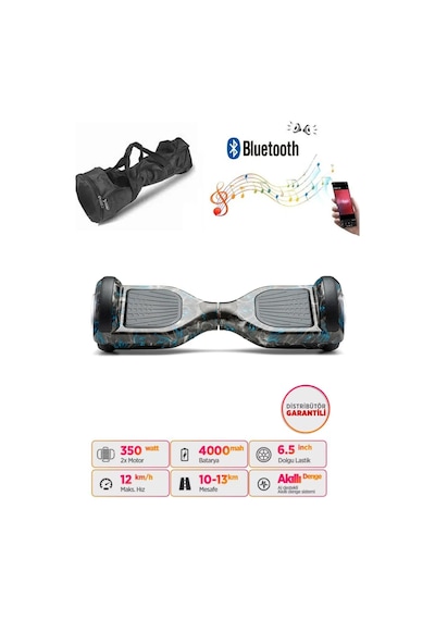 Citymate Elektrikli Kaykay Akıllı Denge Hoverboard + Hoverkart + Çanta Full Ledli Extrem Paket D18