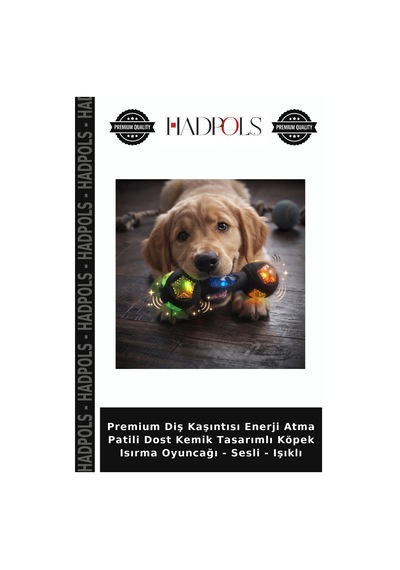 Premium Diş Kaşıntısı Enerji Atma Patili Dost Kemik Tasarımlı Köpek Isırma Oyuncağı - Sesli - Işıklı