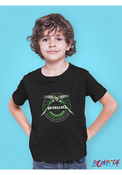 Bumeta Metallica Rock Metal Çocuk Tişört T-shirt Siyah