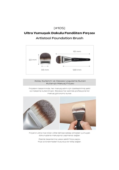 Missha Artistool Foundation Brush Ultra Yumuşak Dokulu Fondöten Fırçası #105