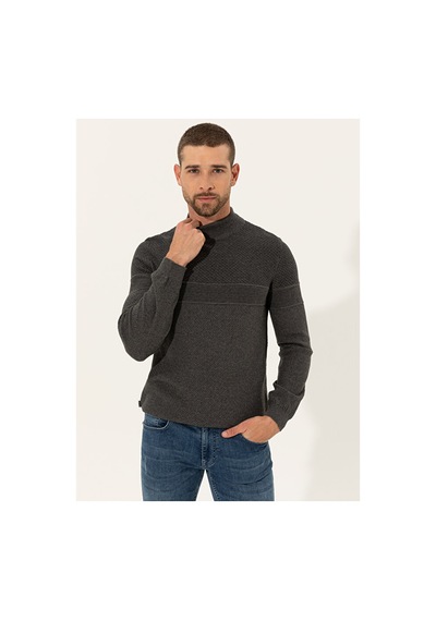 Pierre Cardin Slim Fit Yarım Balıkçı Yaka Triko Kazak 50241465-vr086 Çok Renkli