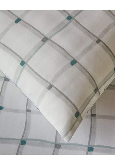 Stripe Harmony Kolay Ütülenir Çift Kişilik Nevresim Seti 200x220 Cm Gri-yeşil