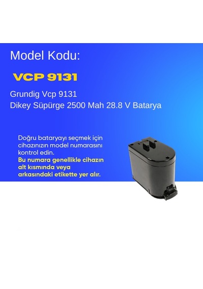 Grundig Vcp 9131 Dikey Süpürge 2500 Mah Dijital Batarya  Uyumlu Uzun Ömürlü Pil