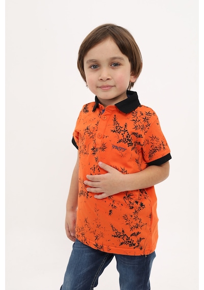 Toontoy Kids Toontoy Erkek Çocuk Desenli Tişört Oranj