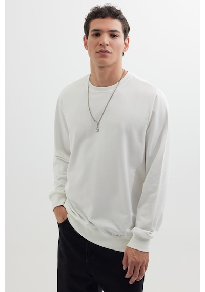 Tudors Erkek 3'lü Siyah-bordo-beyaz Relax Fit Rahat Kesim %100 Pamuk 2 İplik Bisiklet Yaka Sweatshirt-42628 Çok Renkli